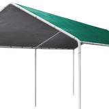 Carports 6m x6m Carport Kits Gazebo Canopy Tent Cover Metal Garden Shed Green