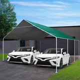 Carports 6m x6m Carport Kits Gazebo Canopy Tent Cover Metal Garden Shed Green