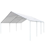 Carports 6m x6m Carport Kits Gazebo Canopy Tent Cover Metal Garden Shed White