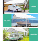 Carports 6m x6m Carport Kits Gazebo Canopy Tent Cover Metal Garden Shed White