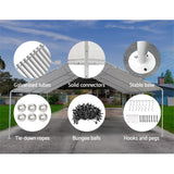 Carports 6m x6m Carport Kits Gazebo Canopy Tent Cover Metal Garden Shed White