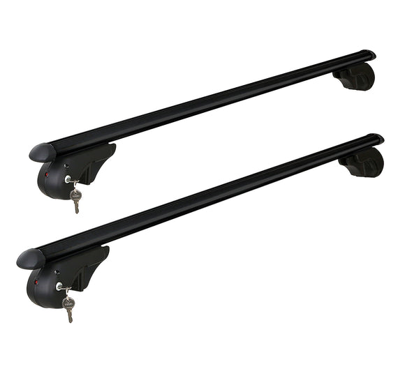 Universal Car Roof Rack 1200mm Cross Bars Aluminium Black Adjustable  Car 90kgs load Carrier