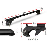 Universal Car Roof Rack 1200mm Cross Bars Aluminium Black Adjustable  Car 90kgs load Carrier