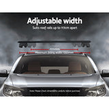 Universal Car Roof Rack Aluminium Cross Bars Adjustable 135cm Black Upgraded Holder Adjustable Car 90kgs load Carrier