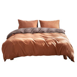 Cosy Club Quilt Cover Set Cotton Duvet Double Orange Brown