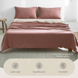 Cosy Club Sheet Set Cotton Sheets Double Vanilla Rhubarb