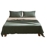 Cosy Club Sheet Set Cotton Sheets King Green Beige