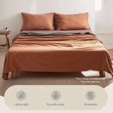 Cosy Club Sheet Set Cotton Sheets King Orange Brown