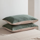 Cosy Club Sheet Set Cotton Sheets Single Green Beige