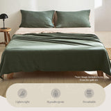 Cosy Club Sheet Set Cotton Sheets Single Green Beige