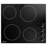 Devanti Ceramic Cooktop 60cm Electric Kitchen Burner Cooker 4 Zone Knobs Control