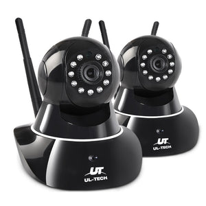 UL Tech Set of 2 1080P Wireless IP Cameras - Black