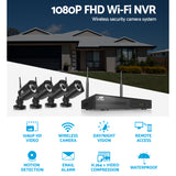 UL-tech CCTV Wireless Security Camera System 4CH Home Outdoor WIFI 4 Square Cameras Kit 1TB