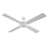 Devanti 52 inch 1300mm Ceiling Fan Wall Control 4 Wooden Blades Cooling Fans White