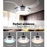 Devanti 42'' Ceiling Fan Light With Remote Control Fans Lamp Modern Retractable Blade