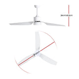 Devanti 52'' Ceiling Fan With LED Light DC Motor Remote Control 1300mm White