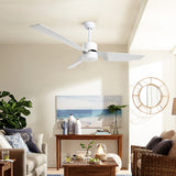 Devanti 52'' Ceiling Fan With LED Light DC Motor Remote Control 1300mm White