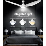 Devanti 64'' DC Motor Ceiling Fan With Light LED Remote Control Fans 3 Blades