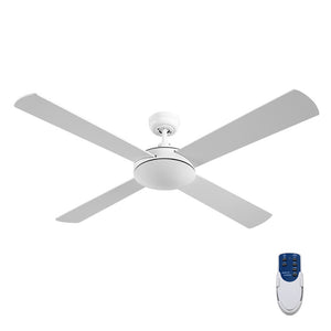 Devanti 52 inch 1300mm Ceiling Fan 4 Wooden Blades with Remote Reversible Fans White