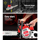 Giantz 88CC Commercial Petrol Chainsaw - Red & White