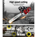 Giantz 52cc Petrol Commercial Chainsaw 20 Bar E-Start Tree Pruning Chain Saw