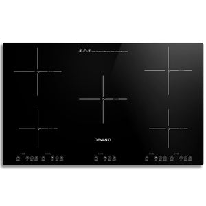 Devanti Induction Cooktop 90cm Electric Hob Stove Cooker Ceramic Black Glass