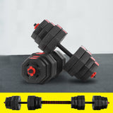 40KG 2-in-1 Dumbbell Barbell Set Adjustable Dumbbells Weights Home Gym Fitness