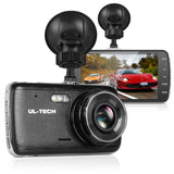 UL Tech 4 Inch Dual Camera Dash Camera - Black