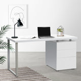 Artiss Metal Desk with 3 Drawers - White