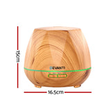 Devanti Ultrasonic Aroma Aromatherapy Diffuser Oil Electric LED Air Humidifier 400ml Light Wood