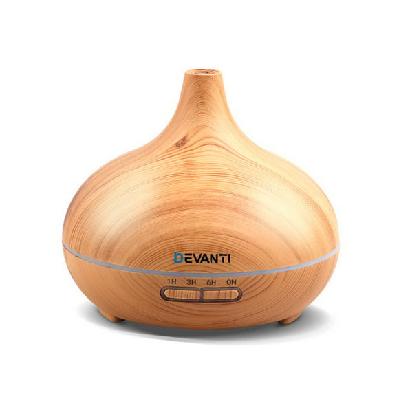 Devanti 300ml 4 in 1 Aroma Diffuser - Light Wood