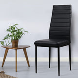 Artiss Set of 4 Dining Chairs PVC Leather - Black