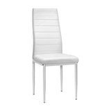 Artiss Set of 4 Dining Chairs PVC Leather - White