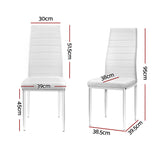 Artiss Set of 4 Dining Chairs PVC Leather - White