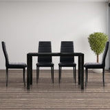 Artiss Astra 5-Piece Dining Table and Chairs Sets - Black