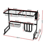 2-Tier 65cm Stainless Steel Kitchen Shelf Organizer Dish Drying Rack Over Sink