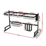 2-Tier 85cm Stainless Steel Kitchen Shelf Organizer Dish Drying Rack Over Sink