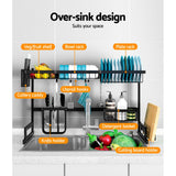 2-Tier 85cm Stainless Steel Kitchen Shelf Organizer Dish Drying Rack Over Sink