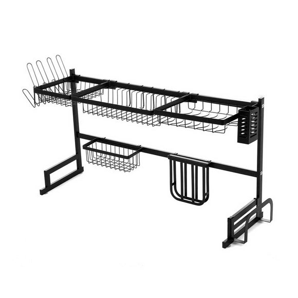 2-Tier 95cm Stainless Steel Kitchen Shelf Organizer Dish Drying Rack Over Sink