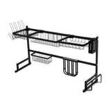 2-Tier 95cm Stainless Steel Kitchen Shelf Organizer Dish Drying Rack Over Sink