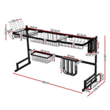 2-Tier 95cm Stainless Steel Kitchen Shelf Organizer Dish Drying Rack Over Sink