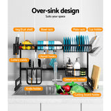 2-Tier 95cm Stainless Steel Kitchen Shelf Organizer Dish Drying Rack Over Sink