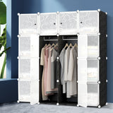 16 Cube Portable Storage Cabinet Wardrobe - Black & White