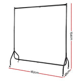 Set of 2 Clothes Racks Metal Garment Coat Hanger Display Rolling Stand Shelf Portable