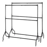 Set of 2 Clothes Racks Metal Garment Display Rolling Double Rails Hanger Airer Stand