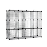 Wire Cube Storage Cabinet DIY 12 Cubes Display Shelves Bookcase Shelf Organiser