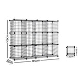 Wire Cube Storage Cabinet DIY 12 Cubes Display Shelves Bookcase Shelf Organiser