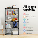 Wire Cube Storage Cabinet DIY 12 Cubes Display Shelves Bookcase Shelf Organiser