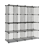 Wire Cube Storage Cabinet DIY 16 Cubes Display Shelves Bookcase Shelf Organiser