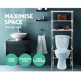 3 Tier Bathroom Storage Rack Over Toilet Steel Towel Racking Shelf Organiser